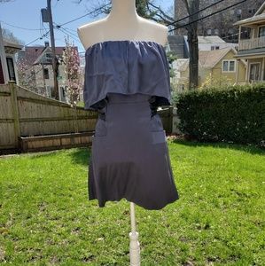 TENYA 100% Silk strapless flowy mini dress Sz s